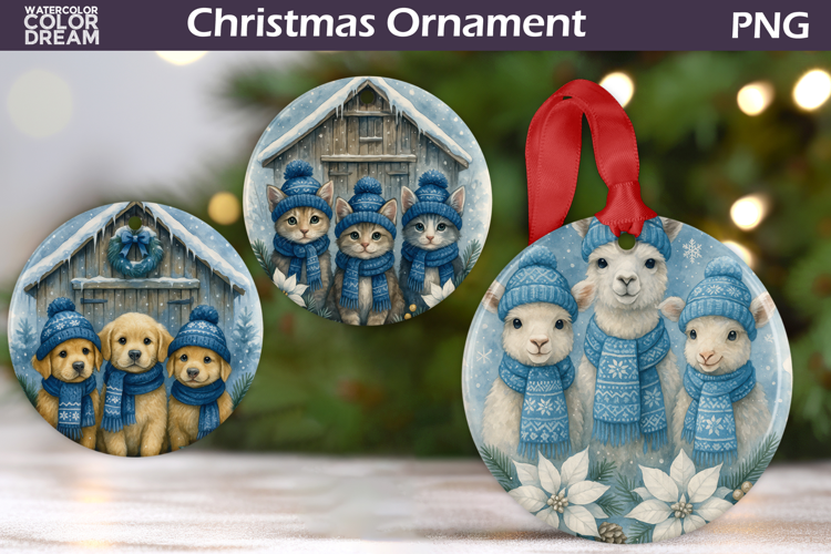 Farm Animals Christmas Ornament | Rustic Christmas Ornament