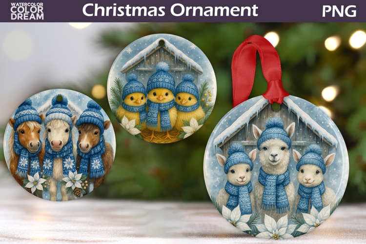 Farm Animals Christmas Ornament | Rustic Christmas Ornament