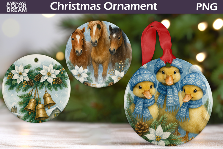 Farm Animals Christmas Ornament | Rustic Christmas Ornament