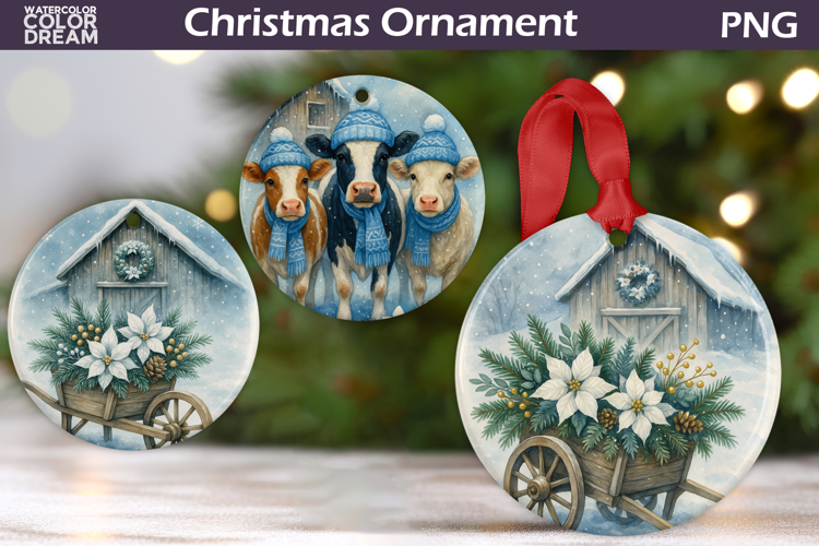 Farm Animals Christmas Ornament | Rustic Christmas Ornament