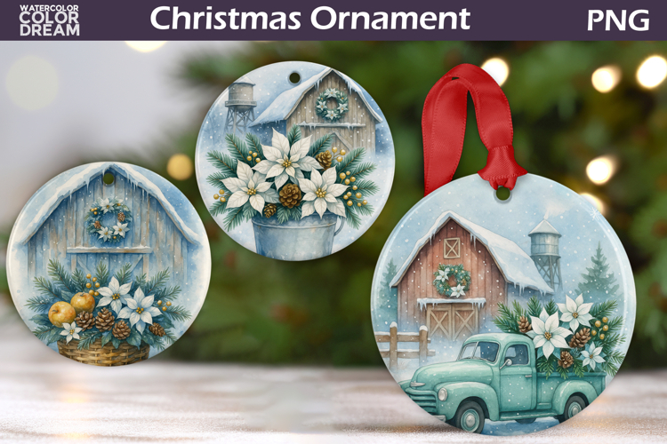 Farm Animals Christmas Ornament | Rustic Christmas Ornament