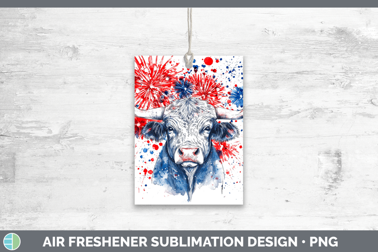 Farm Patriotic Splash Bull Air Freshener Sublimation Car Fre
