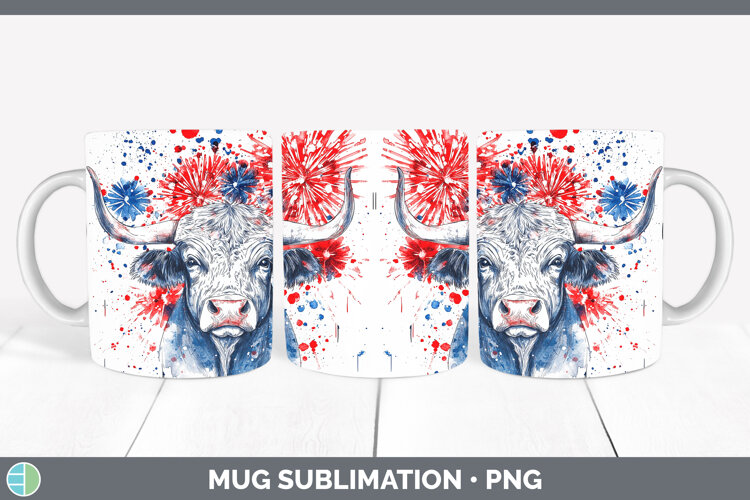 GorgeousFarm Patriotic Splash Mug Wrap design.