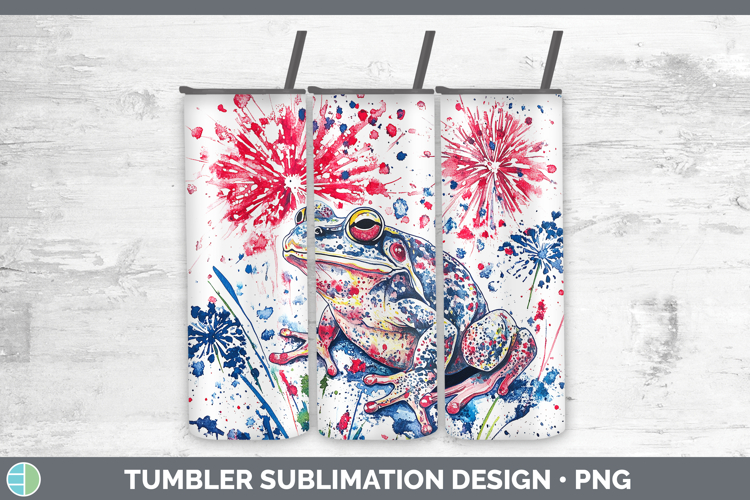 Farm Patriotic Splash Bullfrog Tumbler Sublimation 20 oz Ski