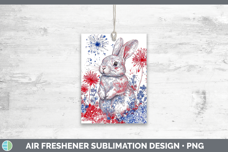 Farm Patriotic Splash Bunny Air Freshener Sublimation Car Fr