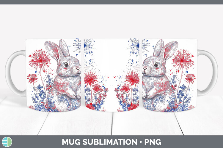 GorgeousFarm Patriotic Splash Mug Wrap design.