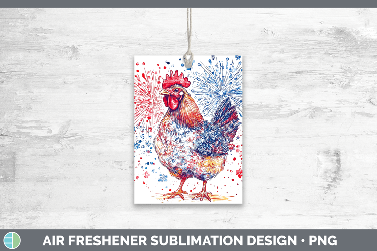 Farm Patriotic Splash Chicken Air Freshener Sublimation Car