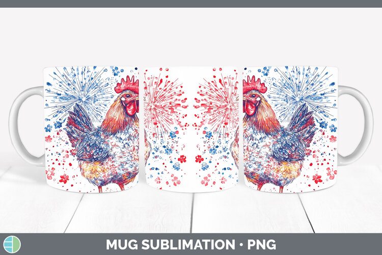 GorgeousFarm Patriotic Splash Mug Wrap design.