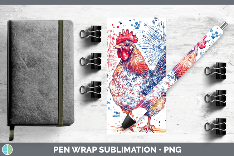 Farm Patriotic Splash Chicken Pen Wrap Sublimation Pen Desig