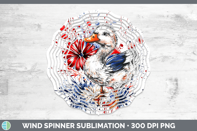 Farm Patriotic Splash Duck Wind Spinner Sublimation Spinner