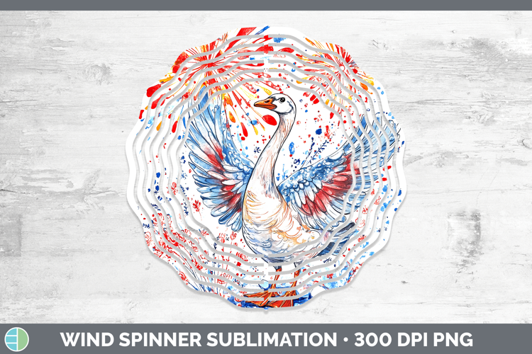 Farm Patriotic Splash Goose Wind Spinner Sublimation Spinner