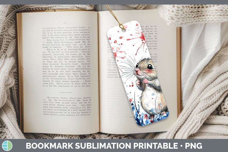 Farm Patriotic Splash Mouse Bookmark Sublimation Printable D