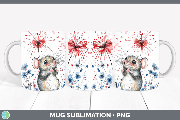 GorgeousFarm Patriotic Splash Mug Wrap design.