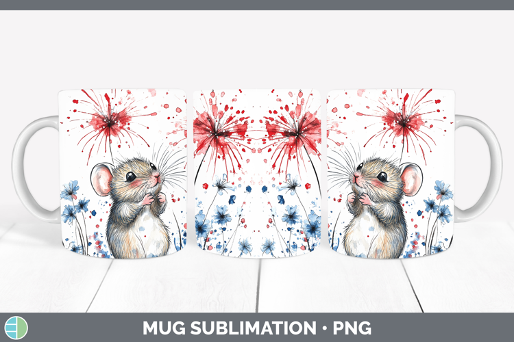 Farm Patriotic Splash Mouse Mug Wrap Sublimation Coffee Cup