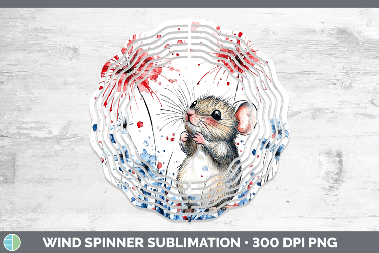 Farm Patriotic Splash Mouse Wind Spinner Sublimation Spinner