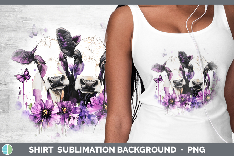 Farm Purple Drips Cow Shirt Sublimation Sublimation Backgrou