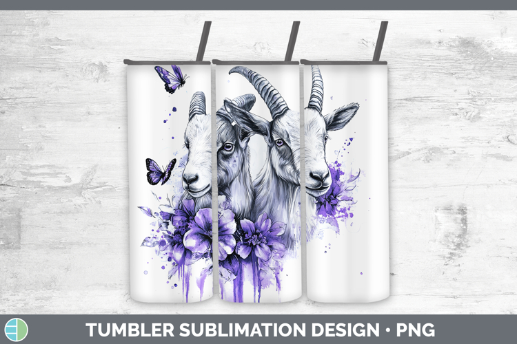 Farm Purple Drips Goat Tumbler Sublimation 20 oz Skinny Tumb