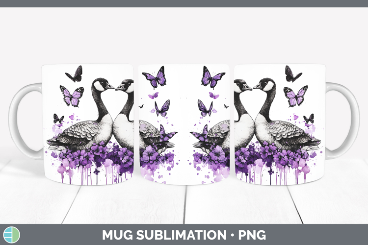 Farm Purple Drips Goose Mug Wrap Sublimation Coffee Cup Desi