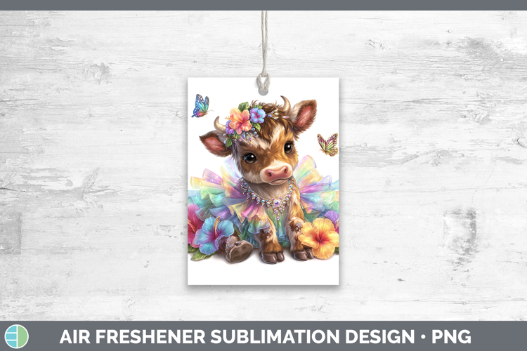 Farm Rainbow Summer Bull Air Freshener Sublimation Car Fresh