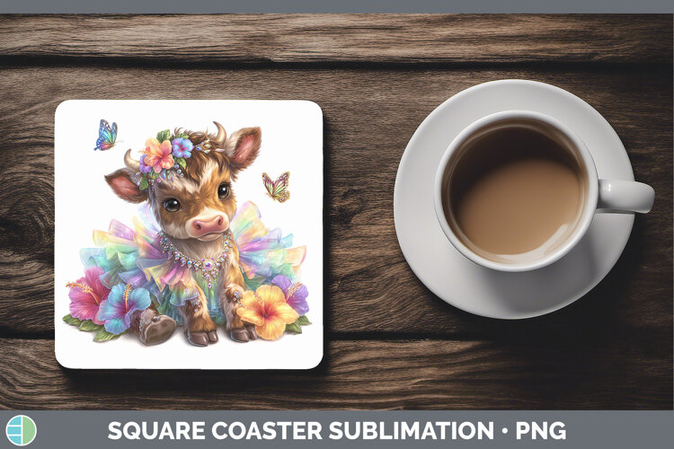 GorgeousFarm Rainbow Summer Square Coaster design.