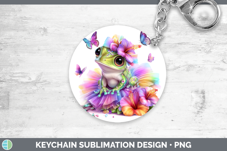 Farm Rainbow Summer Bullfrog Keychain Sublimation Keyring De
