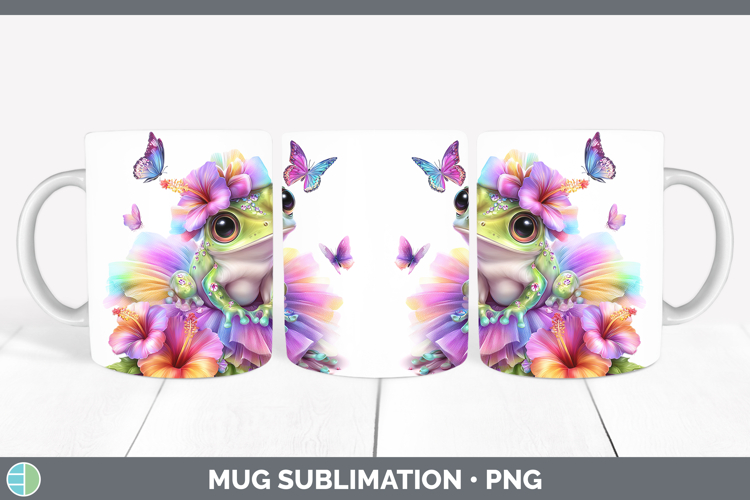Farm Rainbow Summer Bullfrog Mug Wrap Sublimation Coffee Cup
