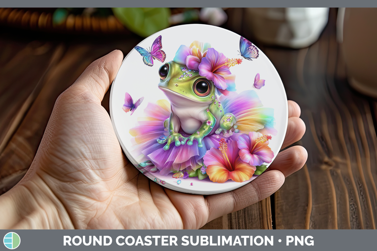 Farm Rainbow Summer Bullfrog Round Coaster Sublimation Coast