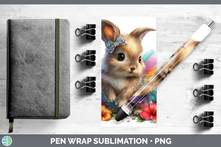Farm Rainbow Summer Bunny Pen Wrap Sublimation Pen Designs