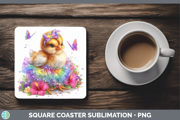 Farm Rainbow Summer Chicken Square Coaster Sublimation Coast