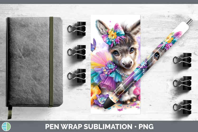 Farm Rainbow Summer Donkey Pen Wrap Sublimation Pen Designs