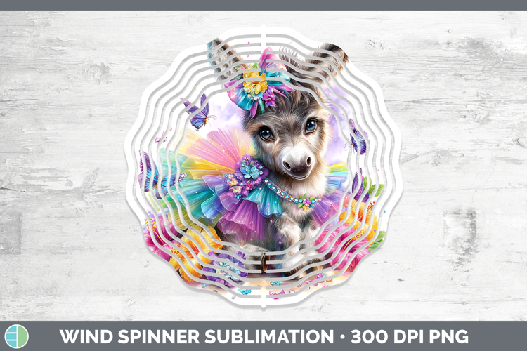 Farm Rainbow Summer Donkey Wind Spinner Sublimation Spinner