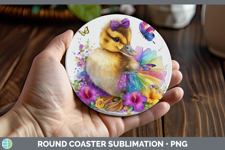 Farm Rainbow Summer Duck Round Coaster Sublimation Coaster D