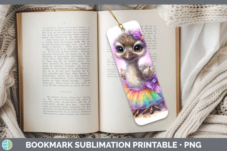 Farm Rainbow Summer Emu Bookmark Sublimation Printable Desig