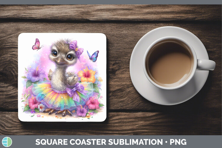GorgeousFarm Rainbow Summer Square Coaster design.