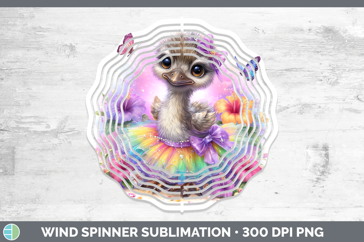 Farm Rainbow Summer Emu Wind Spinner Sublimation Spinner Des