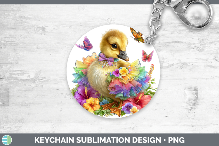 Farm Rainbow Summer Goose Keychain Sublimation Keyring Desig