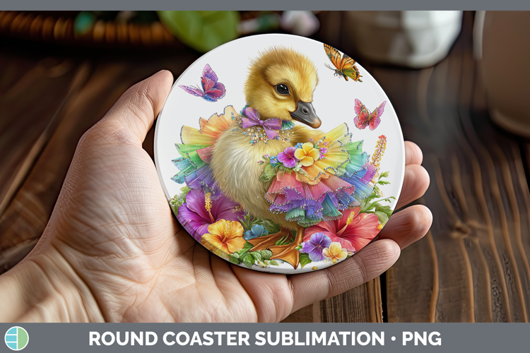 Farm Rainbow Summer Goose Round Coaster Sublimation Coaster