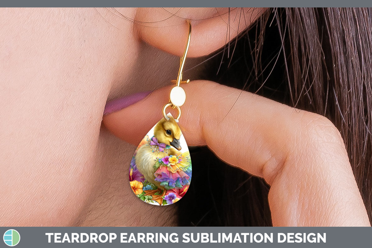 Farm Rainbow Summer Goose Teardrop Earrings Sublimation Earr