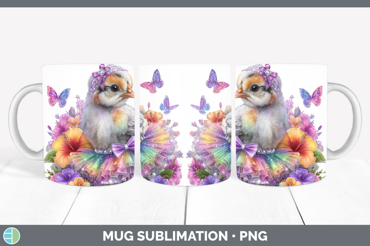 Farm Rainbow Summer Guinea Hen Mug Wrap Sublimation Coffee C