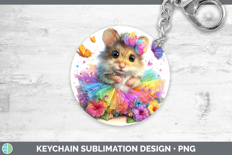 Farm Rainbow Summer Mouse Keychain Sublimation Keyring Desig