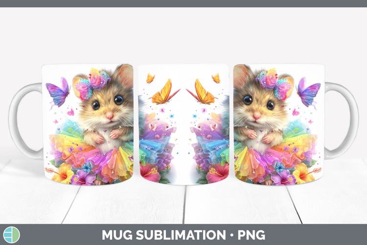 Farm Rainbow Summer Mouse Mug Wrap Sublimation Coffee Cup De