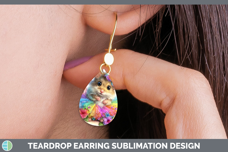 Farm Rainbow Summer Mouse Teardrop Earrings Sublimation Earr