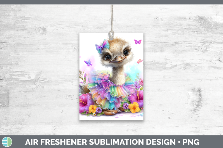 Farm Rainbow Summer Ostrich Air Freshener Sublimation Car Fr