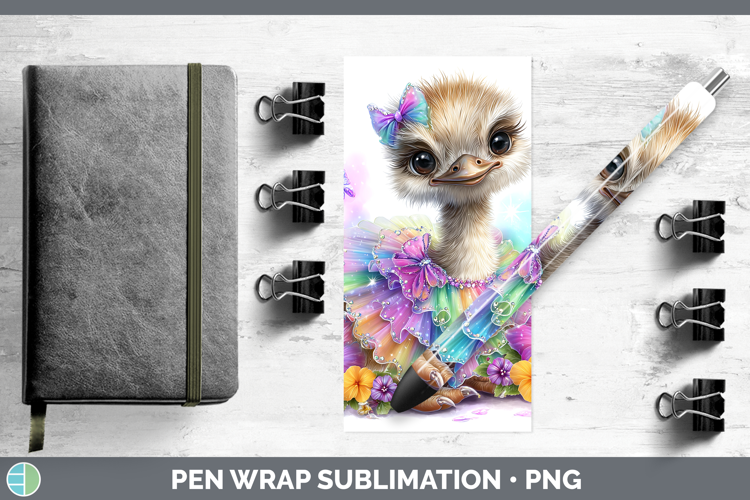 Farm Rainbow Summer Ostrich Pen Wrap Sublimation Pen Designs