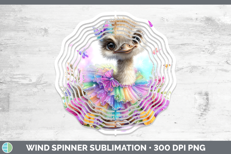 Farm Rainbow Summer Ostrich Wind Spinner Sublimation Spinner