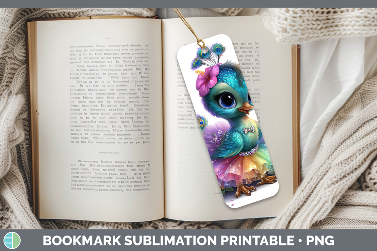 Farm Rainbow Summer Peacock Bookmark Sublimation Printable D