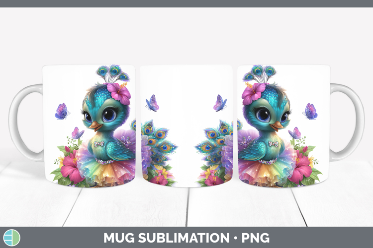 Farm Rainbow Summer Peacock Mug Wrap Sublimation Coffee Cup