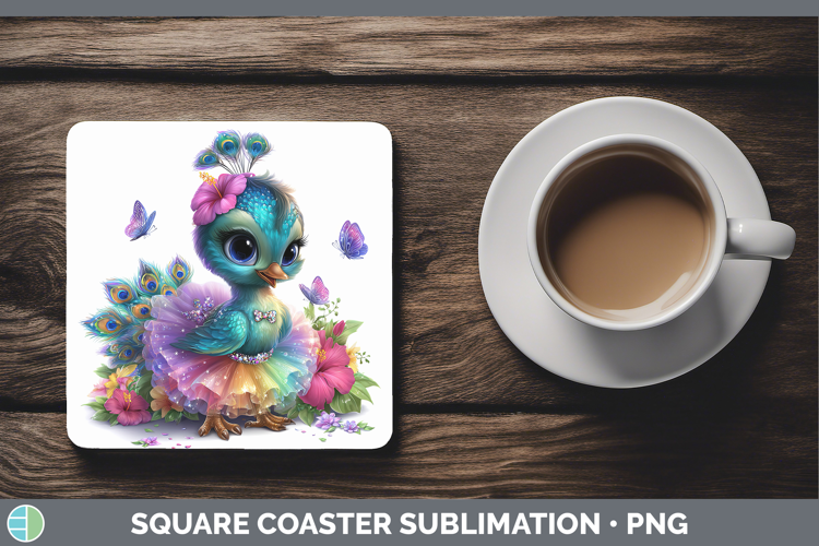 Farm Rainbow Summer Peacock Square Coaster Sublimation Coast