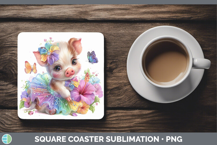 GorgeousFarm Rainbow Summer Square Coaster design.