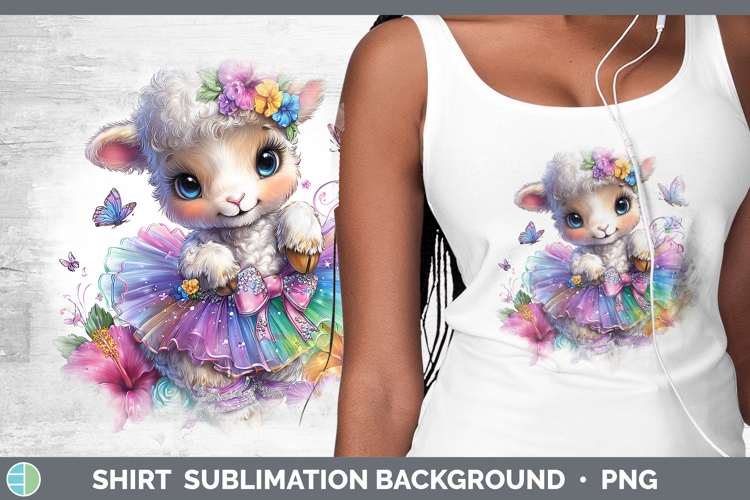 Farm Rainbow Summer Sheep Shirt Sublimation Background Desig